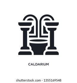 black caldarium isolated vector icon. simple element illustration from sauna concept vector icons. caldarium editable logo symbol design on white background. can be use for web and mobile