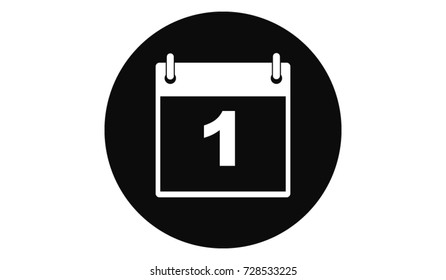 black calendar 1 vector icon