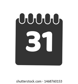 Black Calendar Date Icon Isolated Vector Illustration Business Diary Appointment Reminder