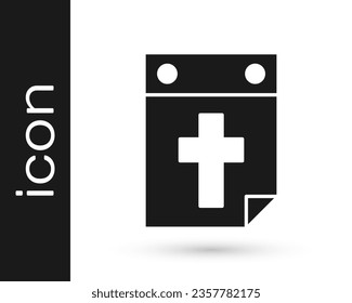 Black Calendar death icon isolated on white background.  Vector