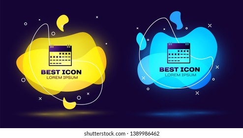 Black Calendar icon isolated. Set of liquid color abstract geometric shapes. Vector Illustration