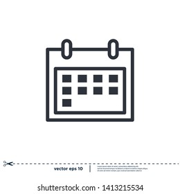 black calendar icon reminder symbol design element