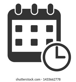 black Calendar Icon Vector - illustration