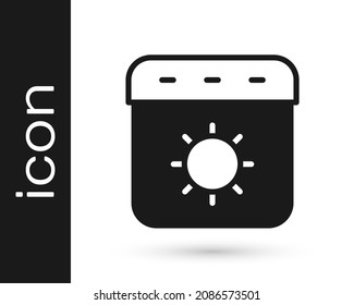 Black Calendar summer icon isolated on white background. Event reminder symbol.  Vector