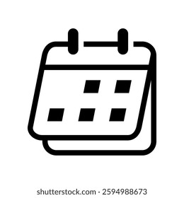 Black calender icon flat vector design