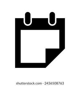 Diseño de vector plano de contorno de icono de calendario negro