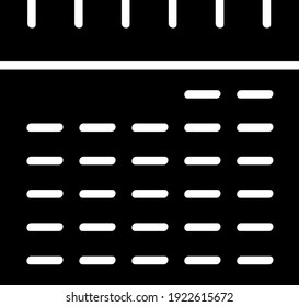 Calénder negro, ilustración, vector sobre fondo blanco.