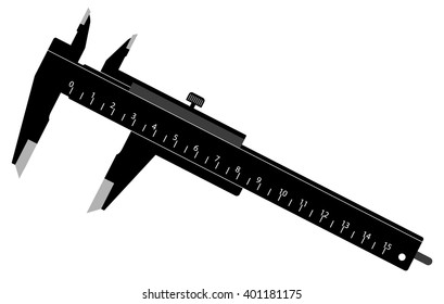 Black Caliper. Vector Illustration of a Simple Black Caliper.