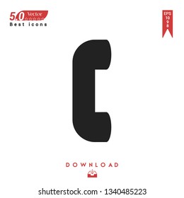 black call-ended icon. call-ended icon vector isolated on white background. Graphic design, material design, 2019 year best selling icons, mobile application, UI / UX design, EPS 10 format vector