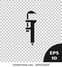 Black Calliper or caliper and scale icon isolated on transparent background. Precision measuring tools.  Vector Illustration
