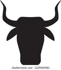 Black Camargue bull cow vector