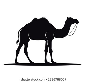 Black Camel Illustration Animal Logo Silhouette.