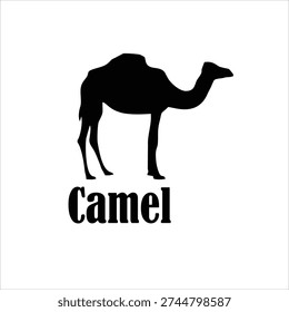 Black Camel Silhouette Vector Illustration Isolated on White Background