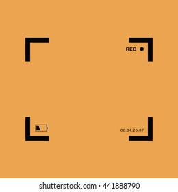 Black camera focus frame. Camera viewfinder vector icon