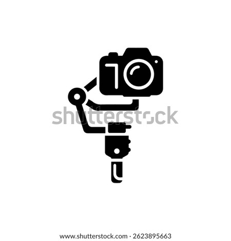 Black Camera Gimbal Stabilizer Handheld Icon