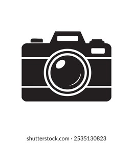 Arte de diseño de icono de cámara negro