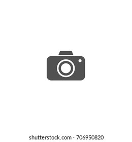 Black camera icon. Isolated on white. Vector photo logo. Shooting pictogram
