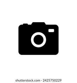 black camera icon isolated in white background