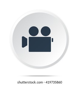 Black Camera icon on white web button