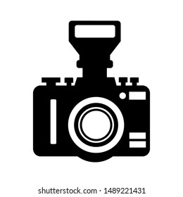 Black camera  icon. Vector illustration