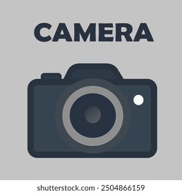 black camera icon, vector illustration