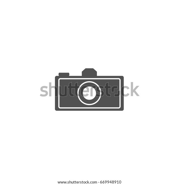 Black camera icon. Vector\
photo logo.