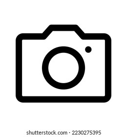 Black camera icon with white background