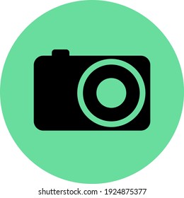 Black camera, illustration, vector on white background.