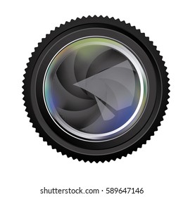 black camera lens close icon, vector illustraction design