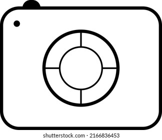 black camera on white background
