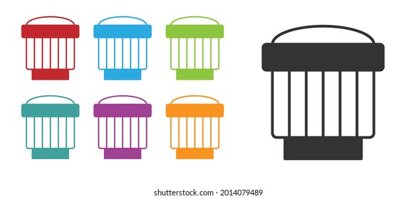 Black Camera photo lens icon isolated on white background. Set icons colorful. Vector