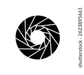 Black Camera Shutter Aperture Icon
