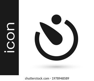 Black Camera timer icon isolated on white background. Photo exposure. Stopwatch timer seconds.  Vector