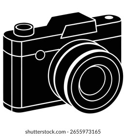 Schwarze Kamera Vektor Silhouette Fotografie Vintage