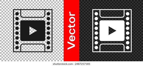 Icono de cartucho de rollo de película vintage de cámara negra aislado sobre fondo transparente. Cartucho de película de 35 mm. Equipo de fotógrafo de tiras de película.  Vector