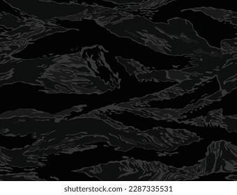 
Black camo vector seamless night pattern, military texture, night background. Disguise svg