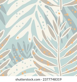 Black Camouflage Botanical Natural Flora Paint Vector. Colorful Repeated Decoration Graphic Beach Leaves Art. Bright Seamless Classic Plant Ornament Background.