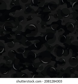 
Black camouflage pattern, vector background repeat, bubbles, street modern design