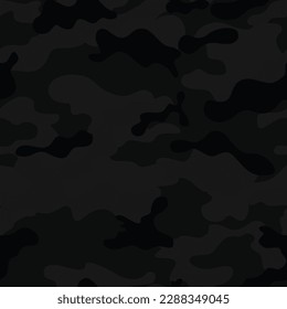 
Black camouflage pattern, vector disguise background, texture for textile.