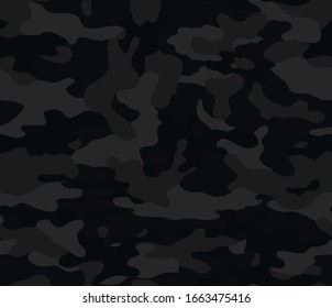 
Black camouflage seamless pattern. Army texture. Night design. Vector svg