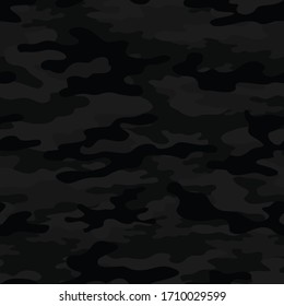 
Black camouflage seamless pattern pattern. Vector camo background. svg