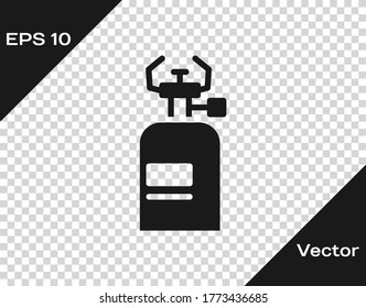 Black Camping gas stove icon isolated on transparent background. Portable gas burner. Hiking, camping equipment. Vector