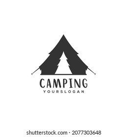 vector de diseño de logotipo de camping negro