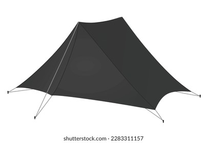 Black camping tent. vector illustration