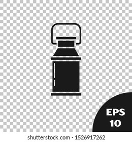Black Can container for milk icon isolated on transparent background.  Vector Illustration