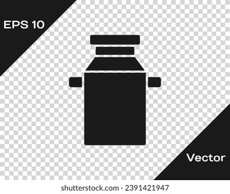 Black Can Container für Milch Symbol einzeln auf transparentem Hintergrund.  Vektorgrafik