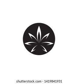 black Canabis leaf vector illustration icon design vector