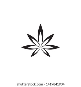 black Canabis leaf vector illustration icon design vector