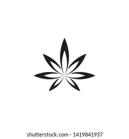 black Canabis leaf vector illustration icon design vector