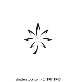 black Canabis leaf vector illustration icon design vector